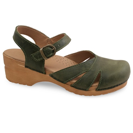 Sanita Sandal, Waxed Leather Upper, Polyurethane Outsole, Khaki, Size 7.5-8 M 472283-043-39